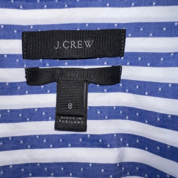 J.Crew boys 8 long sleeve button front blue white stripe star academia preppy - Picture 9 of 10
